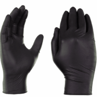 Gloves Nitrile Black PF Large 100/Box